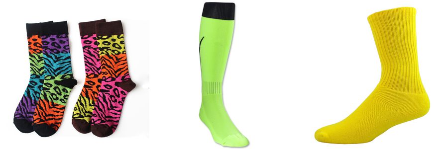 fluorescent color socks
